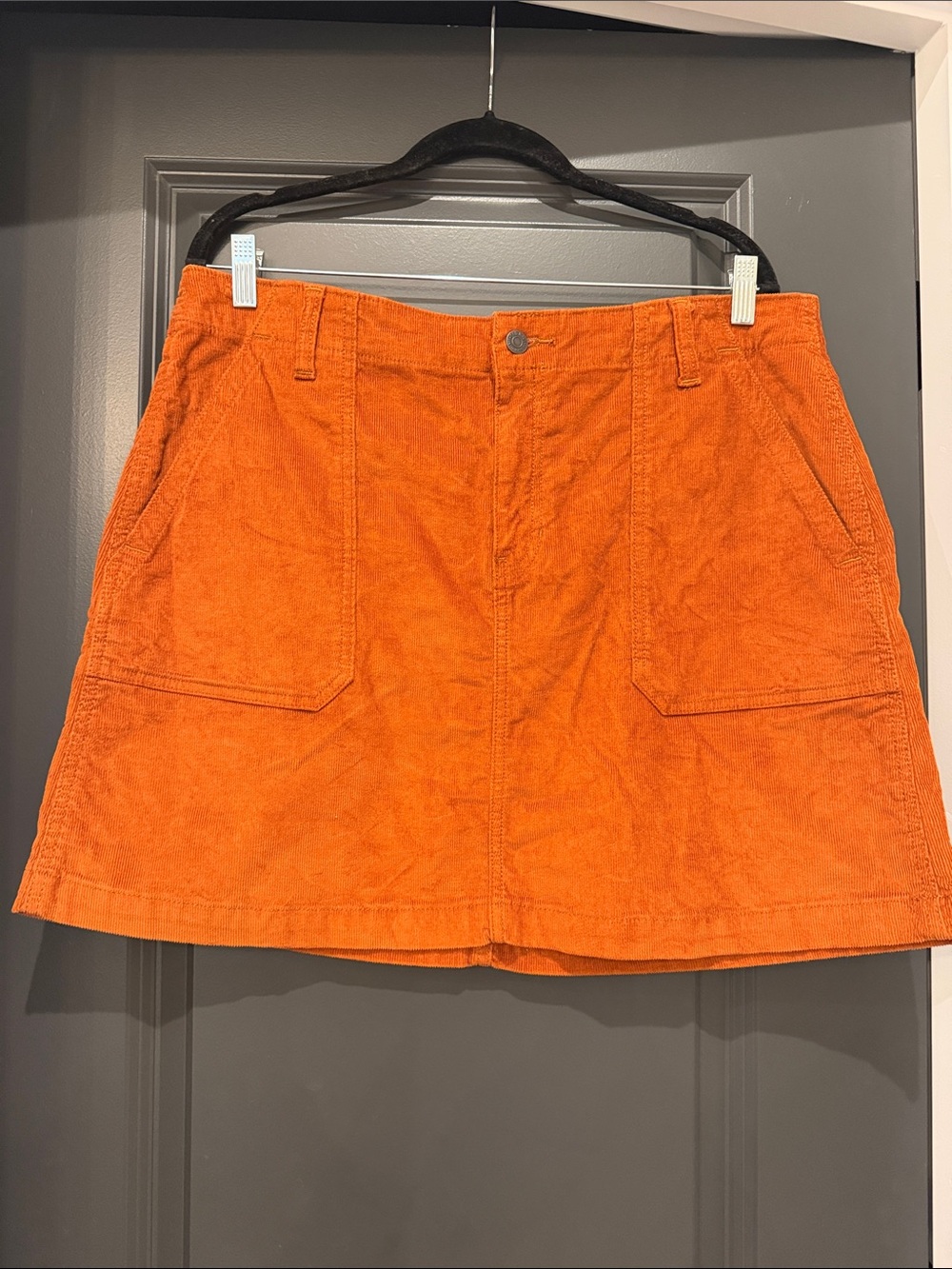 Old Navy Women's Orange Corduroy A-Line Skirt